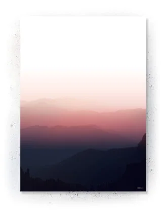 Plakat / lærredsprint i rosa og mørkeblå farver