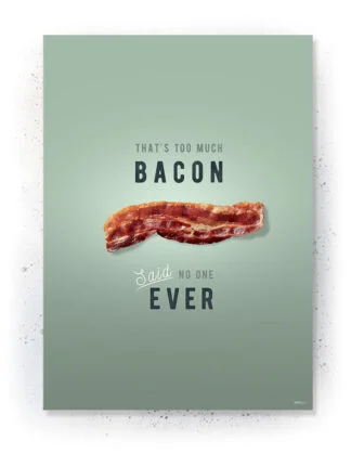 Plakat / lærredsprint med citat om Bacon