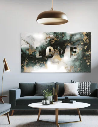 Plakat / lærredsprint - Flotte artworks i Sand/Grøn