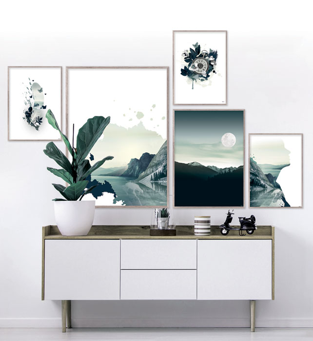 Plakatsæt / lærredsprint med natur motiver