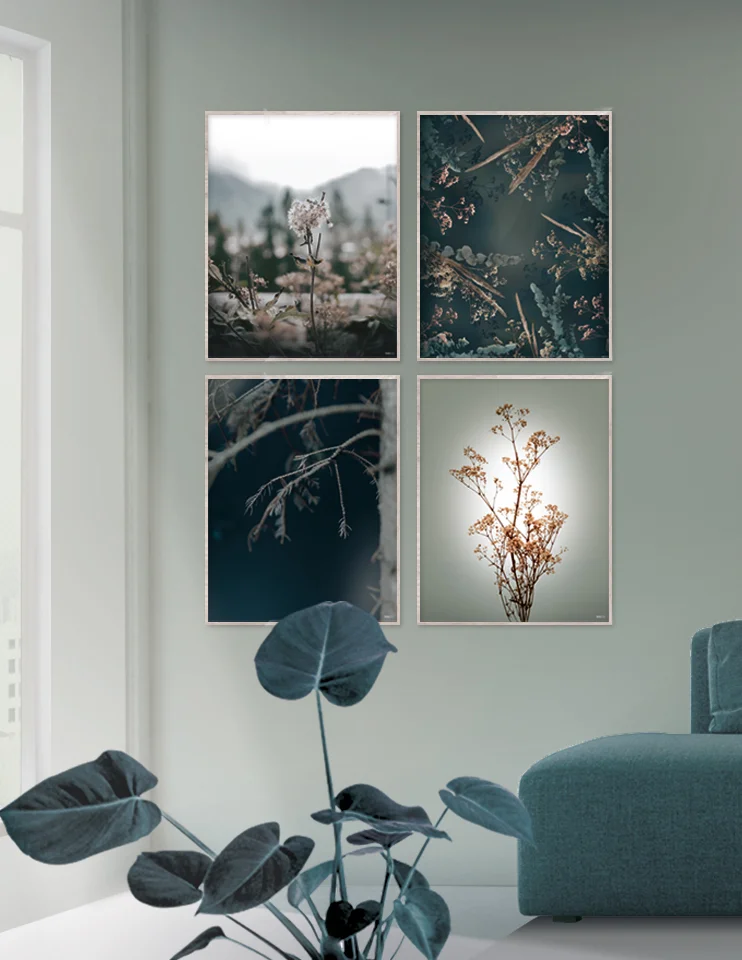 Plakatsæt / lærredsprint - Nedtonede naturlige farver