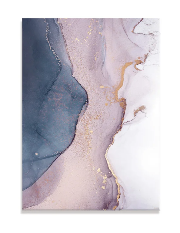 Plakat / lærredsprint i rosa og mørkeblå farver