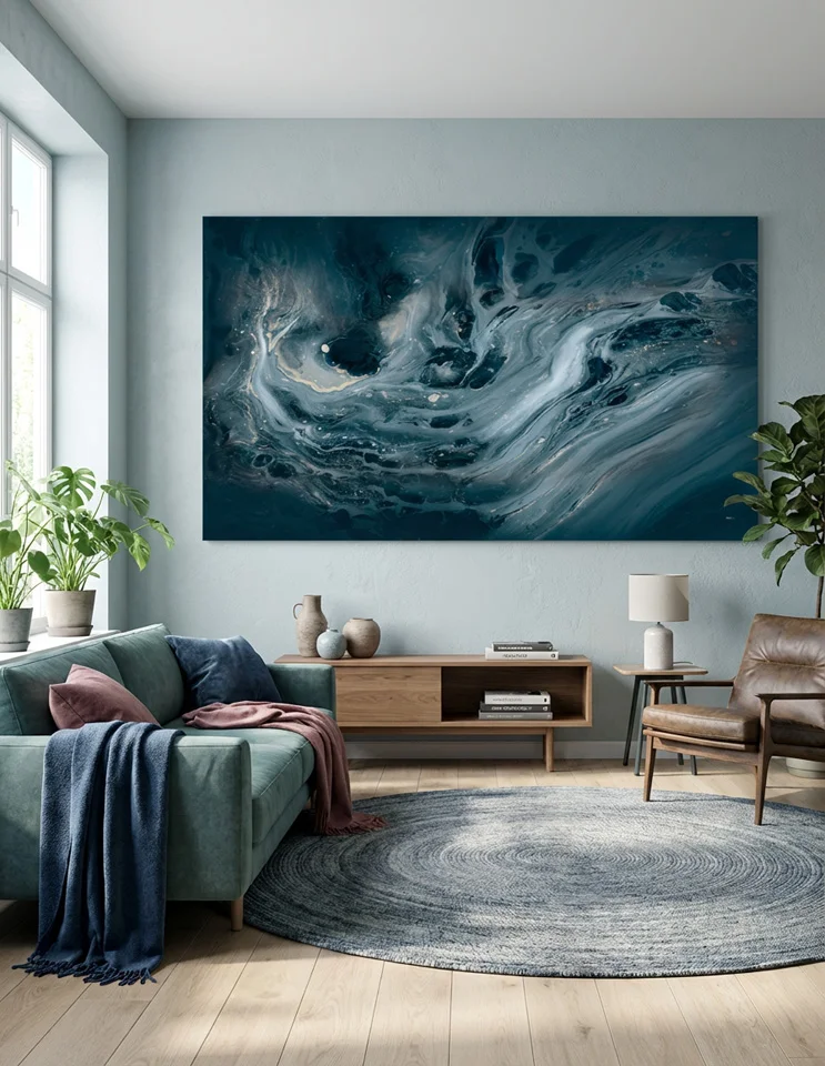 Storformat akryl maleri printet på lærred eller plakat