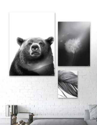 Animals - Plakatsæt / lærredsprint - Flotte artworks i sort/hvid