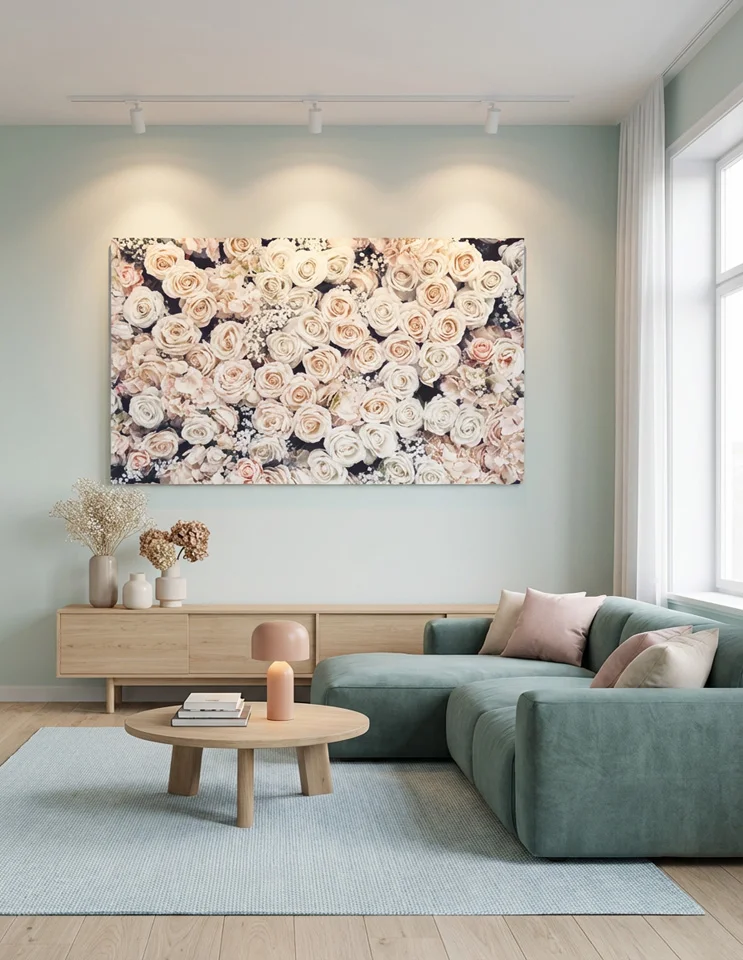 Bed of roses: Storformat lærredsprint med roser