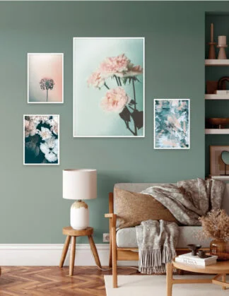 Plakatsæt / lærredsprint - Flotte artworks i nydelige nedtonede pastel farver