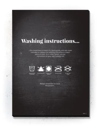 Washing instructions - Plakat / Lærredsprint med citat