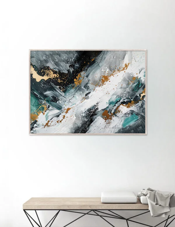 Smuk favekollage - grøn, sort, hvid - plakat / lærredsbillede