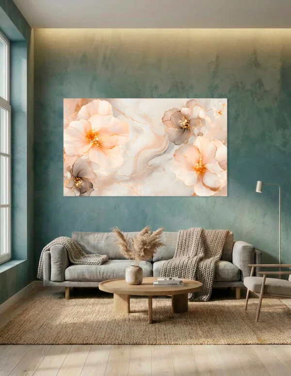 Lærredsbillede: Four flowers (Brun)