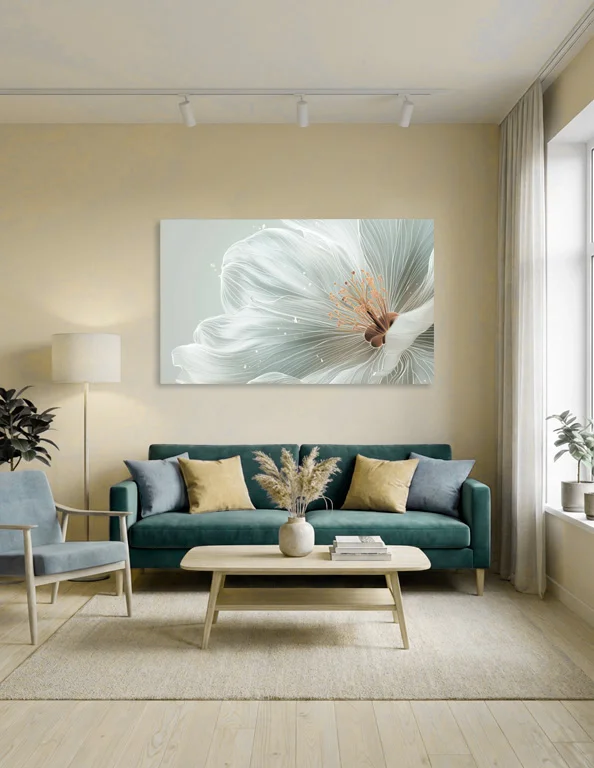 Smuk hvid blomster plakat / lærredsbillede