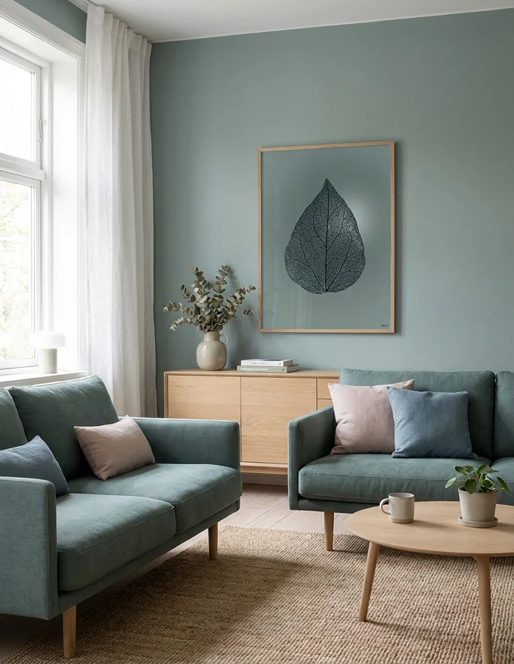 Plakat: Skeletblad - grøn- jordnære farver