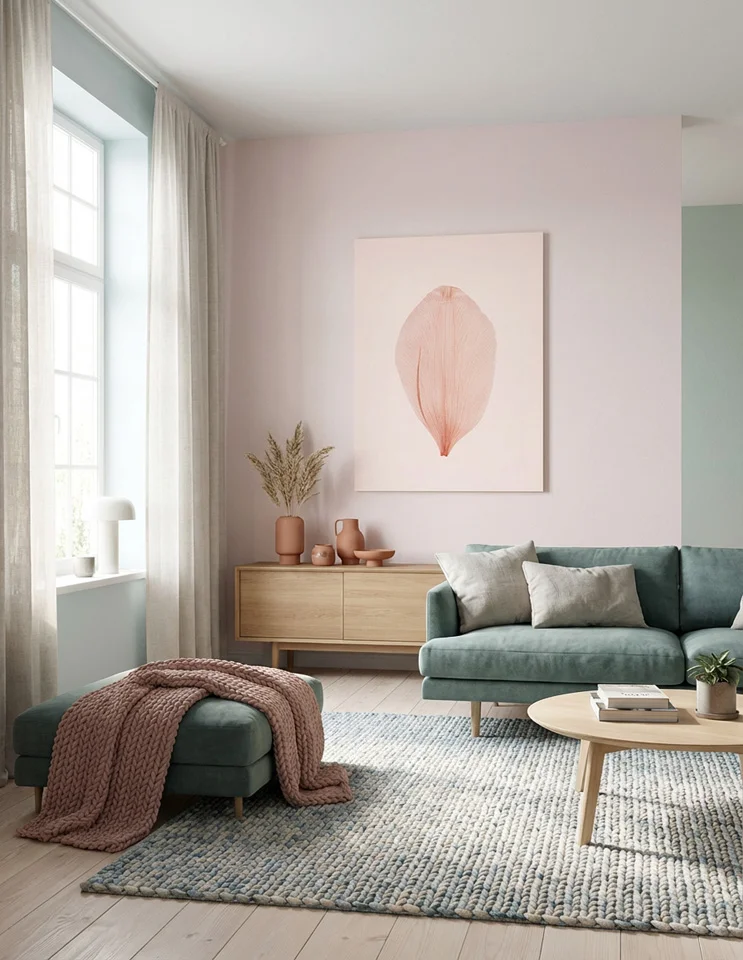 Plakat: Skeletblad - rosa - jordnære farver