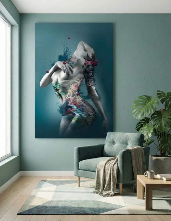 Plakat kvinde grafitti (Lærredsprint / storformat)