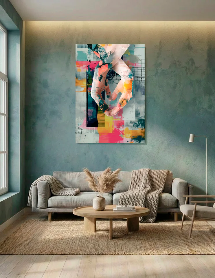 Plakat & lærredsprint: Holding hands Street art