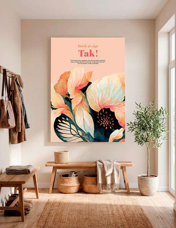 Plakat & lærredsprint: Husk at sige tak