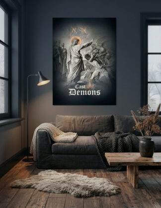 Jesus plakat: Cast out demons Word of God